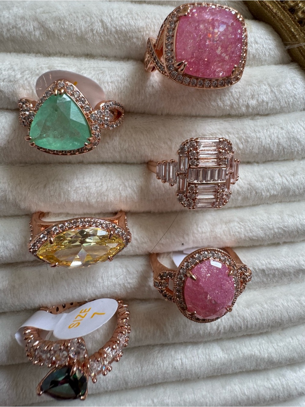 Lot of 6 Bomb Party Rings - Rose Gold - 2 Bday Collection